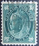 [Queen Victoria - Maple Leaf in Corners, type P1]