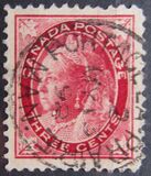 [Queen Victoria - Maple Leaf in Corners, type P3]