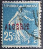 [French Postage Stamps Overprinted "ALGÈRIE" in Red, タイプ A2]