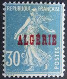 [French Postage Stamps Overprinted "ALGÈRIE" in Red, タイプ A3]