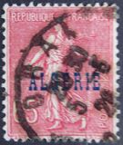 [French Postage Stamps Overprinted in Blue, type C5]