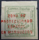 [Newspaper Stamps - Spanish Postage Stamp Overprinted " ZONA DE - PROTECTORADO - ESPANOL - EN MARRUECOS", type H]