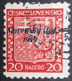 [Czechoslovakian Postage Stamps Overprinted "Slovenský štát 1939", type A2]