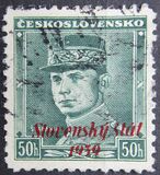 [Czechoslovakian Postage Stamps Overprinted "Slovenský štát 1939", type A7]