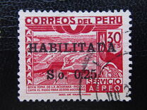 [Airmail - Overprinted "HABILITADA S/o." and Surcharged 0.25, veids IJ3]