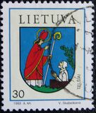 [Escudos de ciudades. - Cambio de unidad monetaria: 100 centu = 1 Litas -, tipo FR]