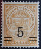 [Stamps of 1906-19 Surcharged with New Value and Bars in Black or Red, type M4]