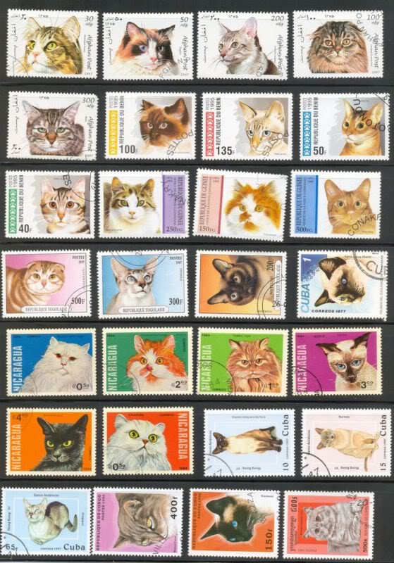 stamp themes - cat stamps by subject
