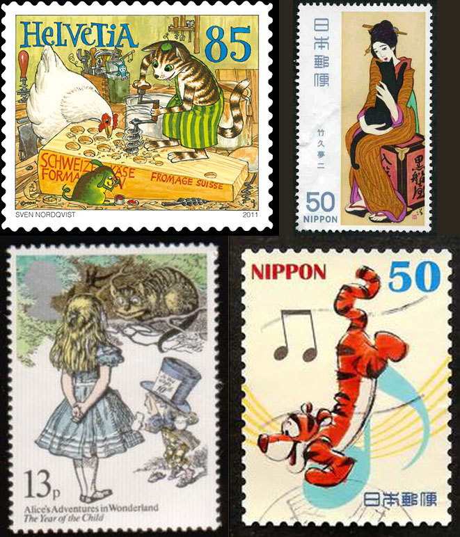 stamp themes - stamps with cats in it